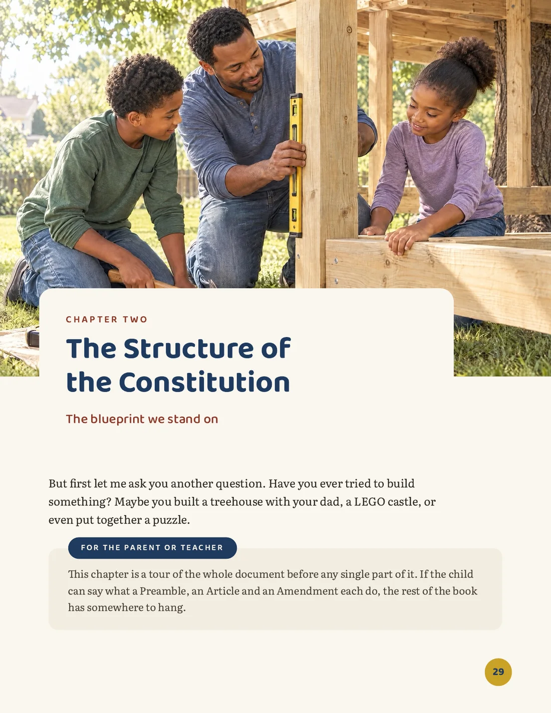 Chapter Two opening page, The Structure of the Constitution